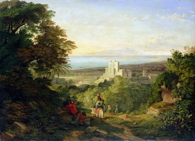 Blick auf Terracina und Monte Circeo, 1833 von Friedrich Nerly